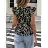 image:imageAcelitt Womens V Neck Ruffle Cap Sleeve Tie Front TopsSXXLBlack