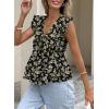 image:imageAcelitt Womens V Neck Ruffle Cap Sleeve Tie Front TopsSXXLBlack