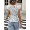 image:imageAcelitt Womens V Neck Ruffle Cap Sleeve Tie Front TopsSXXLBlue