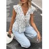 image:imageAcelitt Womens V Neck Ruffle Cap Sleeve Tie Front TopsSXXLBlue