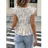 image:imageAcelitt Womens V Neck Ruffle Cap Sleeve Tie Front TopsSXXLKhaki