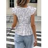 image:imageAcelitt Womens V Neck Ruffle Cap Sleeve Tie Front TopsSXXLPurple