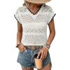 image:imageAcelitt Spring Summer Hollow Out Crochet Sweater Vest Sleeveless Cover Ups Beach Vacation Resort Cruise Outfits 202602 White