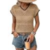 image:imageAcelitt Spring Summer Hollow Out Crochet Sweater Vest Sleeveless Cover Ups Beach Vacation Resort Cruise Outfits 2026Khaki