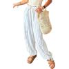 image:imageAcelitt Women Drawstring Elastic Waist Striped Pants with Pockets SXXLSky Blue