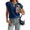 image:imageAcelitt Womens Sweater Vest Crew Neck Cap Short Sleeve Casual Loose Fit Knit Pullover Tops Oversized Sleeveless Tank TopNavy Blue