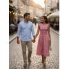 image:imageAcelitt Summer Maxi Dresses for Women 2026 Smocked Waist Gingham Dress Flowy A Line Beach Long Sundresses with PocketsDark Green