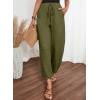 image:imageAcelitt Women Casual Lightweight Drawstring Elastic Waist Pants with Pockets SXXLZ Green