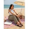 image:imageAcelitt Womens Linen Pants Casual Loose Wide Leg Palazzo Pants with Pockets Flowy Beach TrousersBlue
