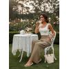 image:imageAcelitt Womens Linen Pants Casual Loose Wide Leg Palazzo Pants with Pockets Flowy Beach TrousersDuffel Green
