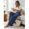 image:imageAcelitt Womens Linen Pants Casual Loose Wide Leg Palazzo Pants with Pockets Flowy Beach TrousersDuffel Green