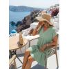 image:imageAcelitt Womens Summer Dresses 2026 Beach Casual Deep V Neck Loose Sundress Short Sleeve Mini Dress with PocketsSize DownBlack