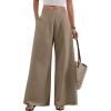 image:imageAcelitt Womens Linen Pants Casual Loose Wide Leg Palazzo Pants with Pockets Flowy Beach TrousersDune