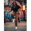 image:imageAcelitt Womens Track Pants Loose Wide Leg Jogging Sweatpants Side Striped Color Blocked Sport Pants Athletic RuningMedium Grey