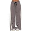 image:imageAcelitt Womens Track Pants Loose Wide Leg Jogging Sweatpants Side Striped Color Blocked Sport Pants Athletic RuningMedium Grey