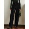 image:imageAcelitt Womens Velvet Pants Casual Elastic Waist Straight Leg Stretchy Loose Long Pant with Pockets Fall Outfits for WomenBlack