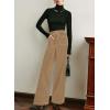 image:imageAcelitt Womens Velvet Pants Casual Elastic Waist Straight Leg Stretchy Loose Long Pant with Pockets Fall Outfits for WomenCoffee