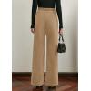 image:imageAcelitt Womens Velvet Pants Casual Elastic Waist Straight Leg Stretchy Loose Long Pant with Pockets Fall Outfits for WomenCoffee