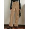 image:imageAcelitt Womens Velvet Pants Casual Elastic Waist Straight Leg Stretchy Loose Long Pant with Pockets Fall Outfits for WomenCoffee