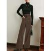 image:imageAcelitt Womens Velvet Pants Casual Elastic Waist Straight Leg Stretchy Loose Long Pant with Pockets Fall Outfits for WomenDark Brown