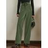image:imageAcelitt Womens Velvet Pants Casual Elastic Waist Straight Leg Stretchy Loose Long Pant with Pockets Fall Outfits for WomenFour Leaf Clover