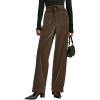 image:imageAcelitt Womens Velvet Pants Casual Elastic Waist Straight Leg Stretchy Loose Long Pant with Pockets Fall Outfits for WomenDark Brown