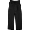 image:imageAcelitt Womens Linen Pants Drawstring Elastic Waist Casual Wide Leg Pants Beach Trousers with PocketsBlack