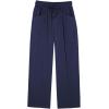 image:imageAcelitt Womens Linen Pants Drawstring Elastic Waist Casual Wide Leg Pants Beach Trousers with PocketsDirty Blue