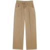 image:imageAcelitt Womens Linen Pants Drawstring Elastic Waist Casual Wide Leg Pants Beach Trousers with PocketsPale Khaki