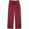 image:imageAcelitt Womens Linen Pants Drawstring Elastic Waist Casual Wide Leg Pants Beach Trousers with PocketsRed Dahlia