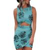 image:imageAcelitt Womens 2026 Summer Sleeveless Tank Dresses Cut Out Twist Bodycon Wrap Party Evening Mini DressCc GreenBlack