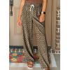 image:imageAcelitt Womens Leopard Pants Elastic Waist Casual Loose Wide Leg Lounge Pants with PocketsElmwood