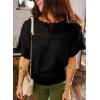 image:imageAcelitt Womens Short Sleeve Knit Sweater Tops SXXLBlack