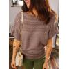 image:imageAcelitt Womens Short Sleeve Knit Sweater Tops SXXLBrown