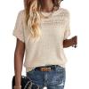 image:imageAcelitt Womens Short Sleeve Knit Sweater Tops SXXLKhaki
