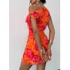 image:imageAcelitt Womens Summer Floral Off Shoulder DressSXXLOrange