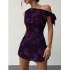 image:imageAcelitt Womens Summer Floral Off Shoulder DressSXXLPurple