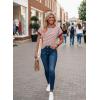 image:imageAcelitt Womens Short Sleeve Knit Tops 2025 Trendy Crewneck Striped T Shirts Casual Summer Blouses OutfitsRacing Red