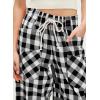 image:imageAcelitt Women Checkered Pants with Pockets SXXLT Checker Black