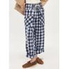 image:imageAcelitt Women Checkered Pants with Pockets SXXLT Checker Blue
