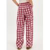 image:imageAcelitt Women Checkered Pants with Pockets SXXLT Checker Red