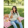 image:imageAcelitt Womens Short Sleeve Knit Tops 2025 Trendy Crewneck Striped T Shirts Casual Summer Blouses OutfitsV Green