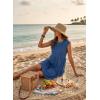 image:imageAcelitt Womens Summer Dresses 2026 Beach Casual Deep V Neck Loose Sundress Short Sleeve Mini Dress with PocketsSize DownZmyosotis