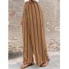 image:imageAcelitt Women Casual Drawstring Elastic Waist Striped Wide Leg Pants with Pockets SXXLStripes Beige