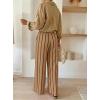 image:imageAcelitt Women Casual Drawstring Elastic Waist Striped Wide Leg Pants with Pockets SXXLStripes Beige