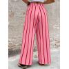 image:imageAcelitt Women Casual Drawstring Elastic Waist Striped Wide Leg Pants with Pockets SXXLStripes Rose
