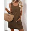 image:imageAcelitt Womens Casual Sleeveless Dress with Pockets SXXLBrown
