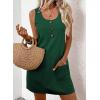 image:imageAcelitt Womens Casual Sleeveless Dress with Pockets SXXLDark Green