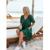 image:imageAcelitt Womens Summer Dresses 2026 Beach Casual Deep V Neck Loose Sundress Short Sleeve Mini DressSky Blue