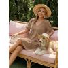image:imageAcelitt Womens Summer Dresses 2026 Beach Casual Deep V Neck Loose Sundress Short Sleeve Mini DressXblackish Green